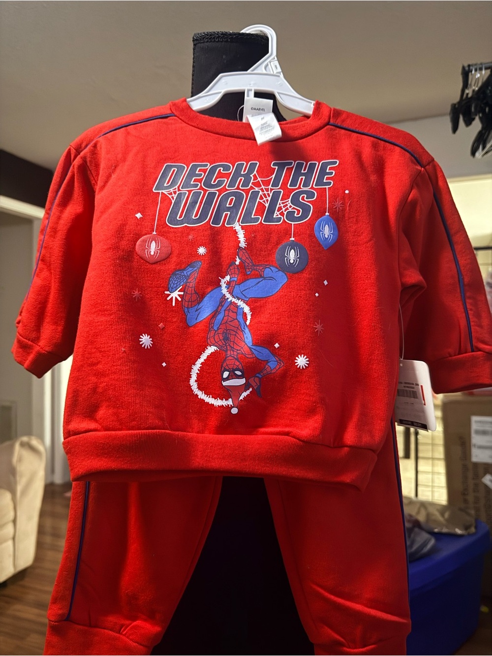 Marvel Red 'Deck The Walls' Spider-Man Sweatshirt Set